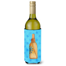 "Caroline's Treasures Mensagem em Garrafa Insulador de Bebida Polka Azul, 750 ml, Multicolor"