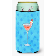 Caroline's Treasures Summer Martini Blue Polkadot Beverage Insulator Hugger Tall Multicolor