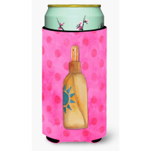 Caroline's Treasures Message in a Bottle Pink Polkadot Beverage Insulator Hugger Tall Multicolor