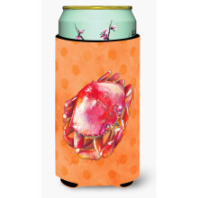 Caroline's Treasures Crab Orange Polkadot Boy Beverage Insulator Hugger Tall Multicolor