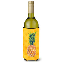 Caroline's Treasures Pineapple Yellow Polkadot Beverage Insulator Hugger 750 ml Mehrfarbig