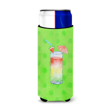 „Skarby Caroline Umberella Cocktail Green Polkadot Izolator do napojów Hugger Slim Multicolor”