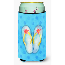 """"Caroline's Treasures Slippers Blauw Polkadot Beverage Isolator Hugger Tall Veelkleurig""""