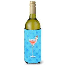 """"Caroline's Treasures Summer Martini Blue Polkadot Beverage Insulator Hugger 750 ml ?????????""""
