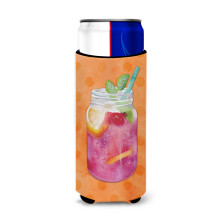 ""Caroline's Treasures Mason Jar Cocktail Orange Polkadot Drankisolator Hugger Slim Multicolor""