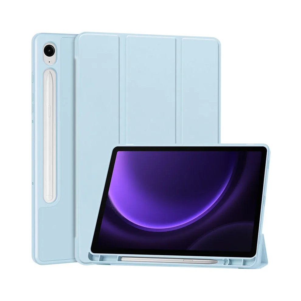 (Sky S9 Fe (10.9 Inch)) For Samsung Tab S9 Fe Case With Pen Holder Trifold Blue 967854194227