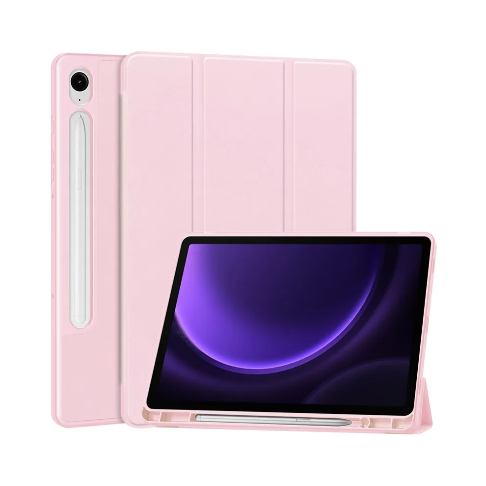 (, S9 Fe (10.9 Inch)) For Samsung Tab S9 Fe Case With Pen Holder Trifold Pink 967854194203