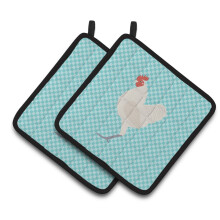 "Caroline's Treasures German Langshan Chicken Porta-Panela Azul, 7.5"" x 7.5"""
