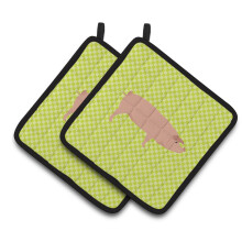 "Caroline's Treasures Pote Decorativo de Porco American Landrace Verde, 7.5"" x 7.5"""