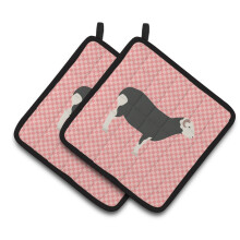 Caroline's Treasures Herwick Sheep Pink Check Decorated Pot Holder 7.5 x 7.5