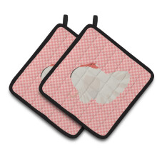 Caroline's Treasures White Holland Turkey Pink Check Decorated Pot Holder 7.5 x 7.5