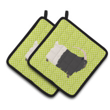"Caroline's Treasures Welsh Black-Necked Goat Porta-Panela Verde, 7.5"" x 7.5"""