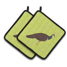 "Caroline's Treasures Suporte para Panelas Peafowl Verde, 7.5"" x 7.5"""
