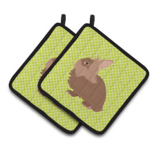 "Caroline's Treasures Suporte para Panelas Coelho Lionhead Verde, 7.5"" x 7.5"""