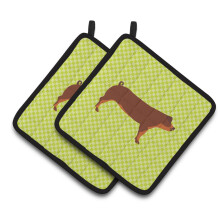 "Caroline's Treasures Porta-Panelas Duroc Pig Decorado Verde, 7.5"" x 7.5"""