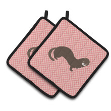 "Caroline's Treasures Luva de Cozinha Decorada em Estampa de Mink Rosa, 7,5"" x 7,5"""