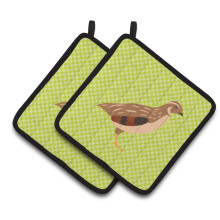 "Caroline's Treasures Porta-Panela Golden Phoenix Codorniz Verde, 7.5"" x 7.5"""