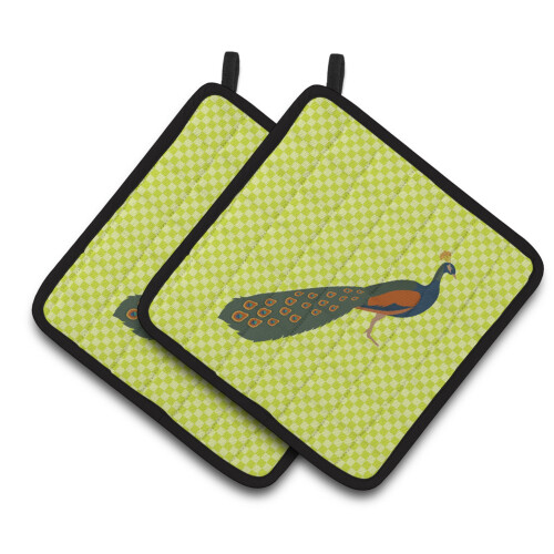 Suporte para Panelas Decorado com Pavão Indiano, 7.5"" x 7.5""