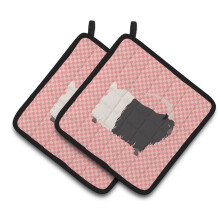 "Caroline's Treasures Cabra Negra de Pescoço Branco Rosa Decorada, 7.5"" x 7.5"""