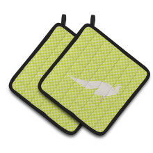 "Caroline's Treasures Porta-Panelas Branco Pavão Verde, 7.5"" x 7.5"""