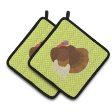 "Caroline's Treasures Pano de Cozinha Turquia Verde 7.5"" x 7.5"""