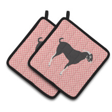 "Caroline's Treasures Cabra Bengal Preta Com Padrão Rosa Porta-Panelas, 7.5"" x 7.5"""