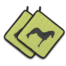 "Caroline's Treasures Pot Holder de Cavalo Friesian Verde, 7.5"" x 7.5"""