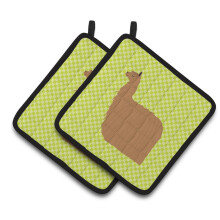"Caroline's Treasures Alpaca Suri Suporte para Panelas Decorado Verde, 7.5"" x 7.5"""