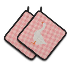 "Caroline's Treasures Porta-Panelas Ganso Embden Xadrez Rosa, 7.5"" x 7.5"""