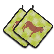 "Caroline's Treasures Pano de Cozinha Irlandês com Burro Verde, 7.5"" x 7.5"""