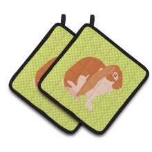 "Caroline's Treasures English Lop Rabbit Porta-Panela Decorada Verde, 7.5"" x 7.5"""