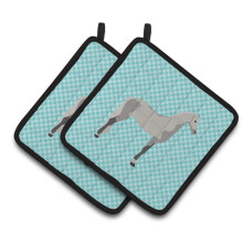 "Caroline's Treasures Orlov Trotter Cavalo Azul Xadrez Porta-Panela, 7.5"" x 7.5"""