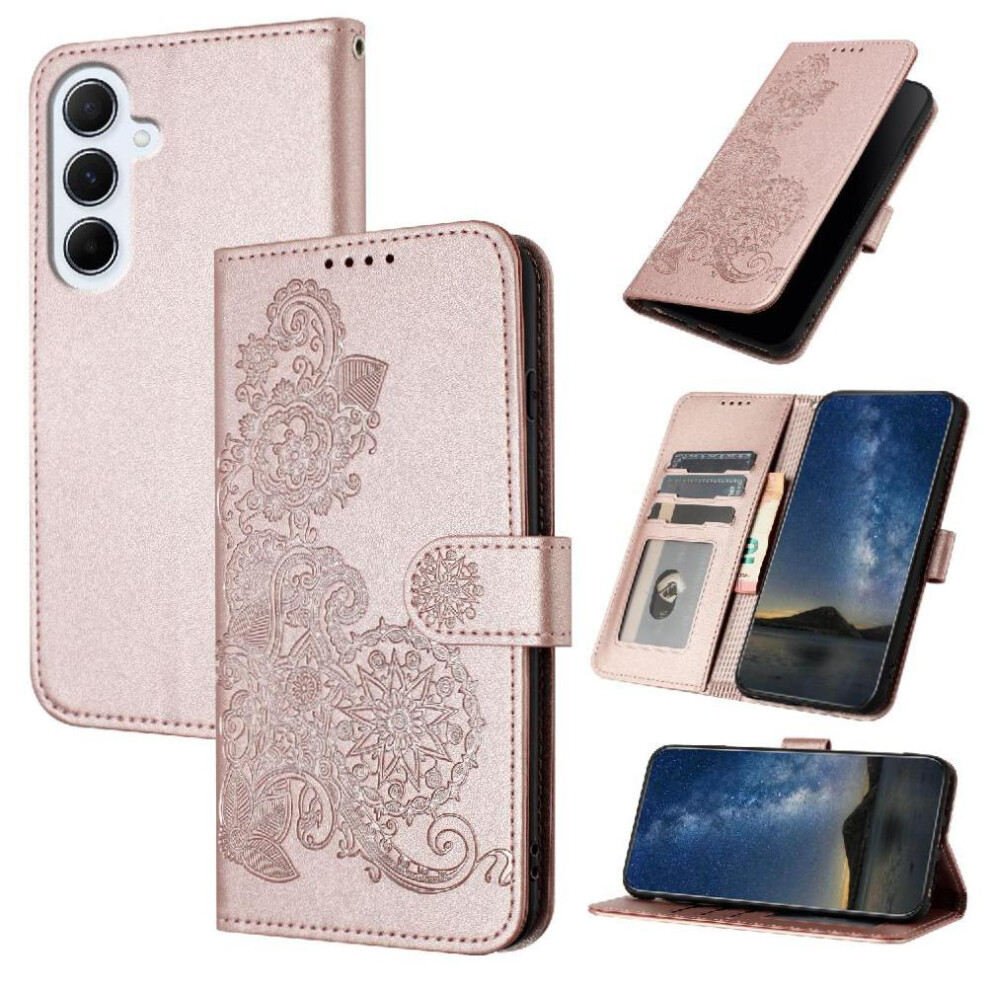 (Pink) Flip Case For Samsung Galaxy A26 Flip Folio Book Pu Leather Magnetic Closure With Card Slot Stand Kickstand Protective Pink 764490326575