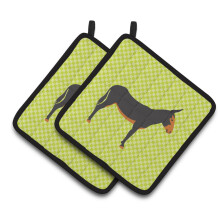 Caroline's Treasures Catalan Donkey Green Decorated Pot Holder 7.5 x 7.5