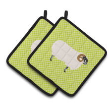"Caroline's Treasures Suporte de Panela Ovelha Preta Escocesa Verde, 7.5"" x 7.5"""