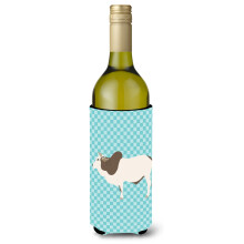 "Caroline's Treasures Malvi Vaca Azul Xadrez Porta Garrafa Decorativo, 750 ml, Multicolor"