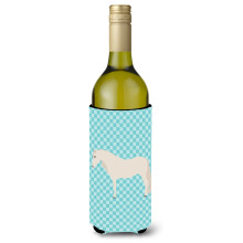 """"Caroline's Treasures Paso Fino Horse Blue Check Decoratieve Fles Hugger 750 ml Veelkleurig""""
