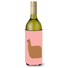 "Caroline's Treasures Alpaca Suri Pink Check Garrafinha Decorativa, 750 ml, Multicolor"