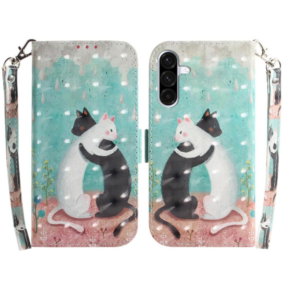 (C9 ) 3D Painted Protective Case For Samsung Galaxy A26 Wallet Magnetic Closure Lanyard Card Slots Pu Leather 764490327312