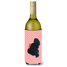 "Caroline's Treasures Norfolk Black Turkey Rosa Xadrez Porta-Botellas Decorativo, 750 ml, Multicolor"