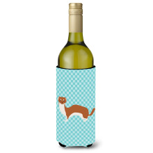 Dekorat vny dr iak na fla e Caroline's Treasures Weasel Blue Check 750 ml viacfarebn