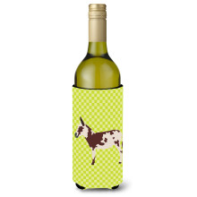 """"Caroline's Treasures American Spotted Donkey Green Decorative Bottle Hugger 750 ml Multicolor""""