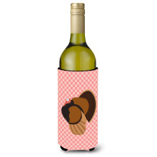 ""Caroline's Treasures Bronze Turkey Pink Check Decoratieve Bottle Hugger 750 ml Veelkleurig""""
