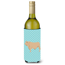 "Caroline's Treasures Charolais Cow Blue Check Porta-Botellas Decorativa, 750 ml, Multicolor"