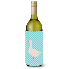 """"Caroline's Treasures Roman Goose Blue Check Decoratieve Flessenknuffelaar 750 ml Veelkleurig""""