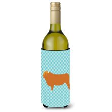 """"Caroline's Treasures Highland Cow Blue Check Decorative Bottle Hugger 750 ml Multicolor""""