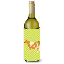 """"Caroline's Treasures Guernsey Cow Green Decorative Bottle Hugger 750 ml Multicolor""""