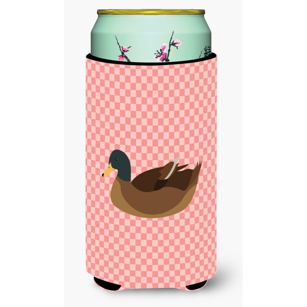 Caroline's Treasures Khakifarbene Campbell-Ente, Rosa Kariert, Dekorativer Dosenhalter, Gro , Mehrfarbig-image