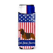 """"Caroline's Treasures Langharige Teckel Amerikaanse Decoratief Kan Hugger Slank Veelkleurig""""
