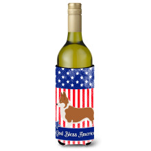 """"Caroline's Treasures Pembroke Welsh Corgi American Decorative Bottle Hugger 750 ml Multicolor""""